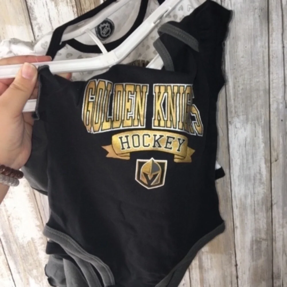 NHL Vegas Golden Knights Baby 3 Piece Onesie Set 18M NWT Hockey Outfit